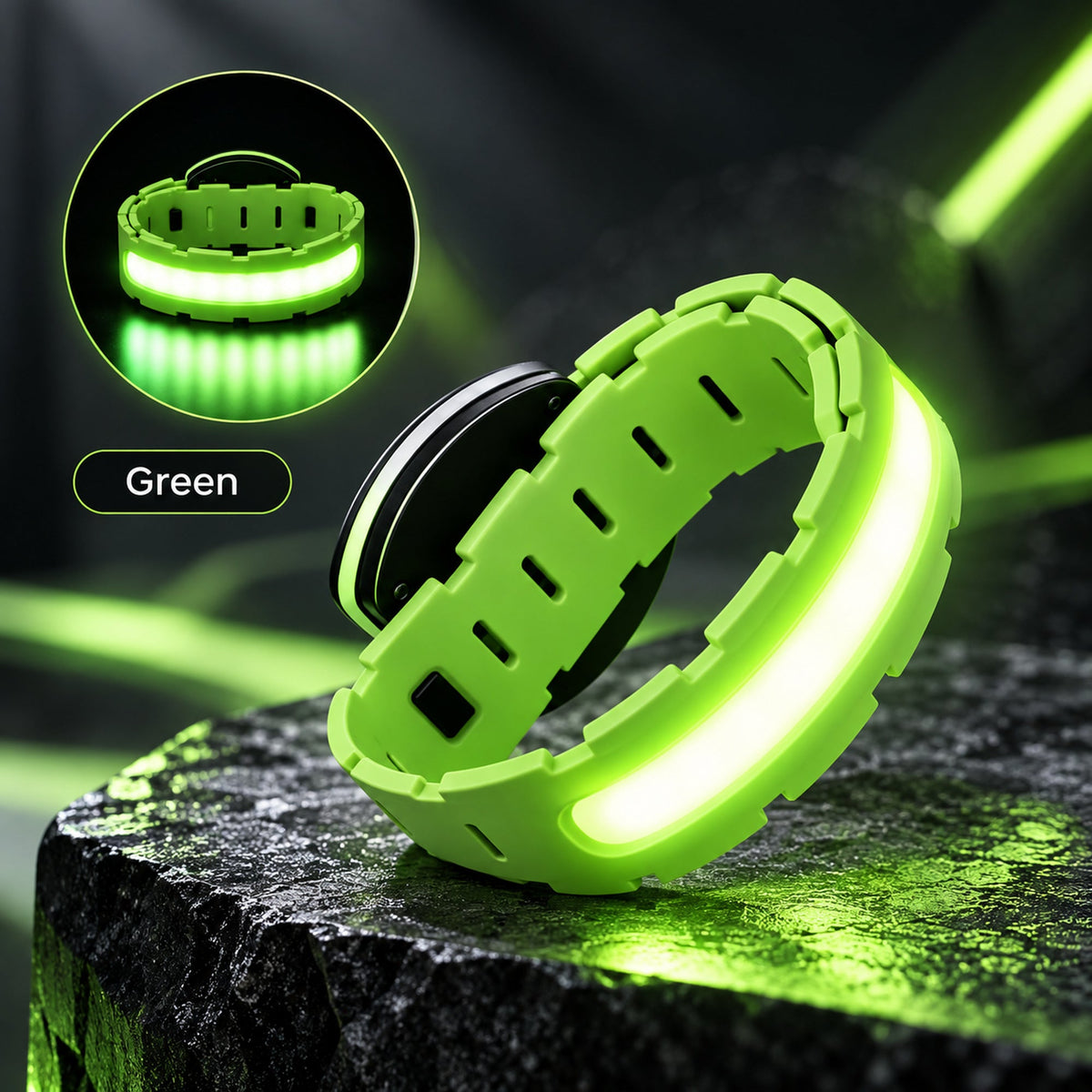 NovaFlow NightSafe Green LED Running Armband