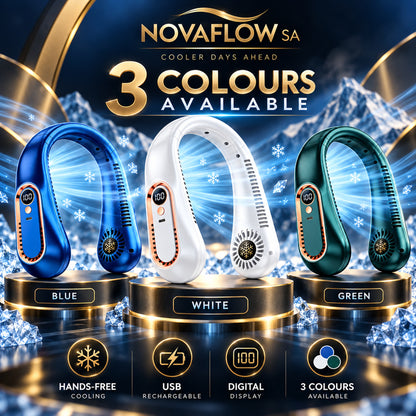 Blue, white and green NovaFlow neck fans