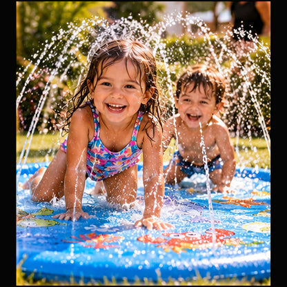 Children at play with Ocean Splash mat; illustrative lifestyle image