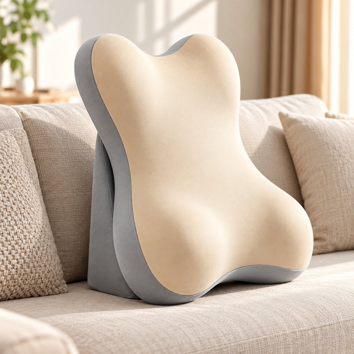 NovaFlow Adjustable Comfort Lounger Beige Grey — premium product-only hero