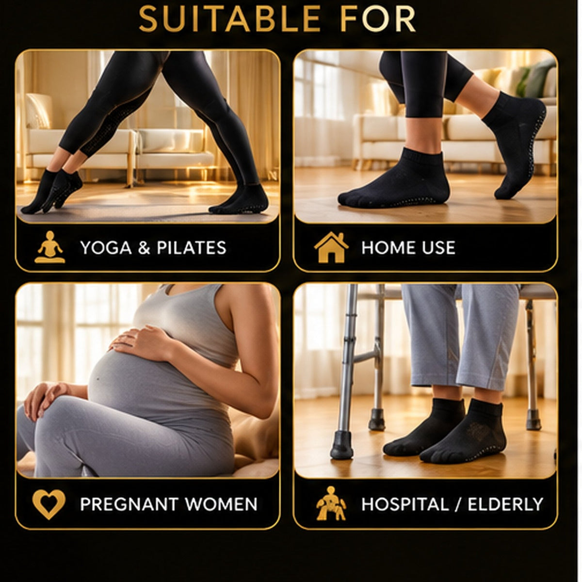 NovaFlow Pilates grip socks – lifestyle and uses