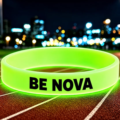 NovaFlow luminous green wristband with BE NOVA wording