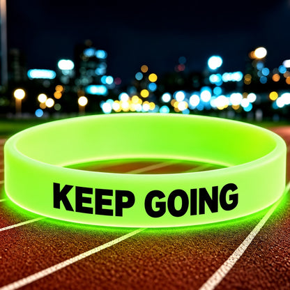 NovaFlow luminous green wristband with KEEP GOING wording