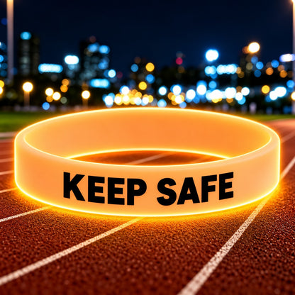 NovaFlow luminous orange wristband with KEEP SAFE wording