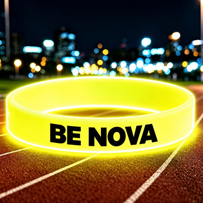 NovaFlow luminous yellow wristband with BE NOVA wording