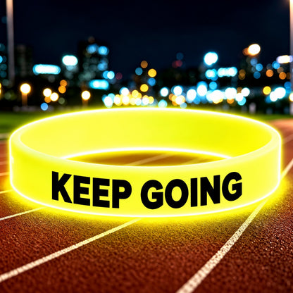 NovaFlow luminous yellow wristband with KEEP GOING wording