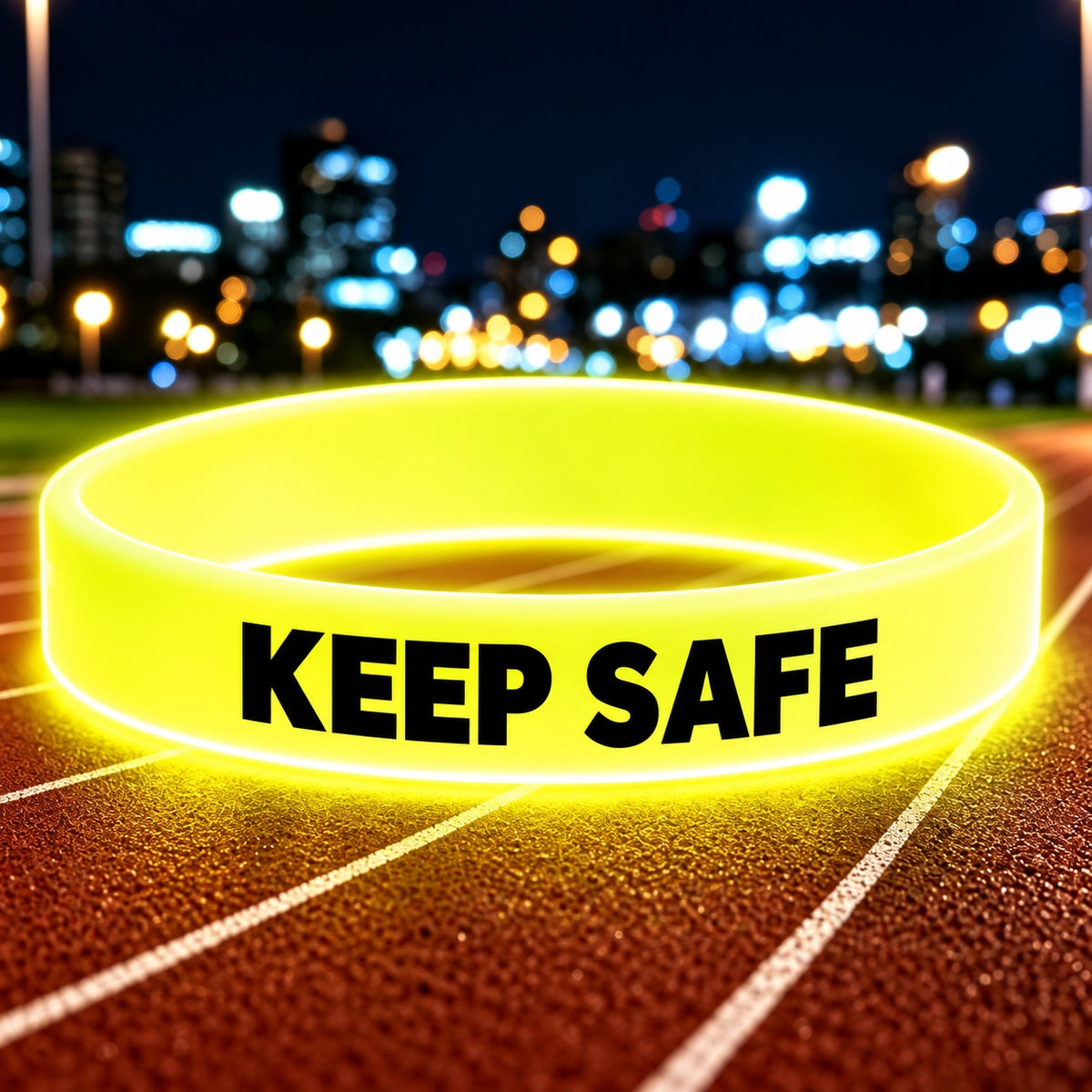 NovaFlow luminous yellow wristband with KEEP SAFE wording