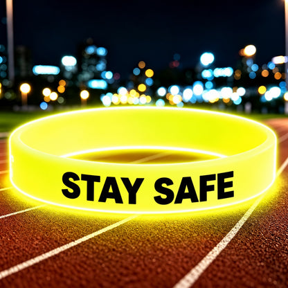 NovaFlow luminous yellow wristband with STAY SAFE wording