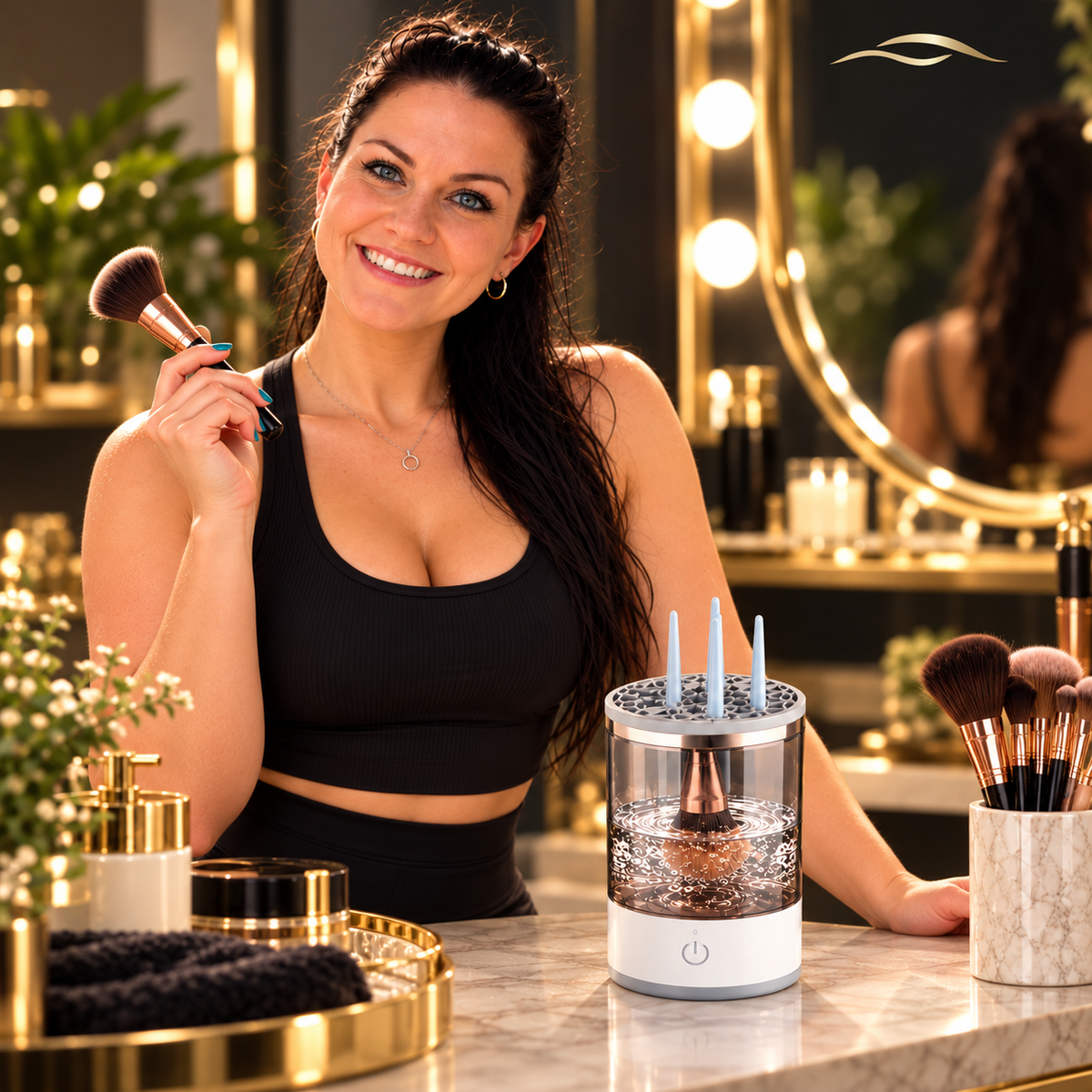NovaFlow BrushFresh beauty lifestyle image with Clarissa