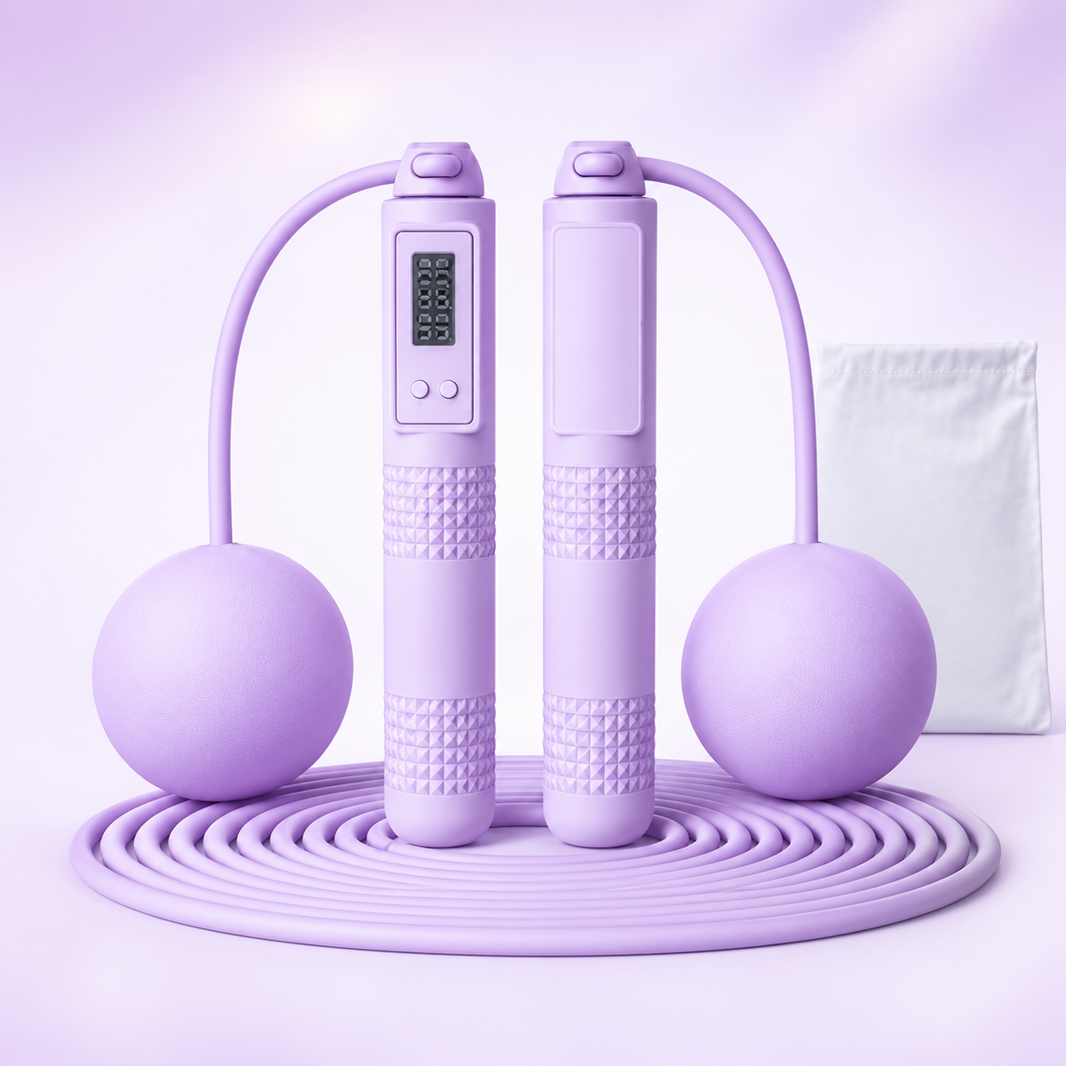NovaFlow 2-in-1 Digital Skipping Rope - Purple variant