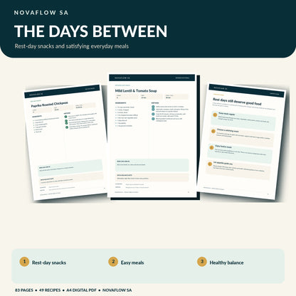 NovaFlow cookbook - rest-day snack and balanced meal sample pages