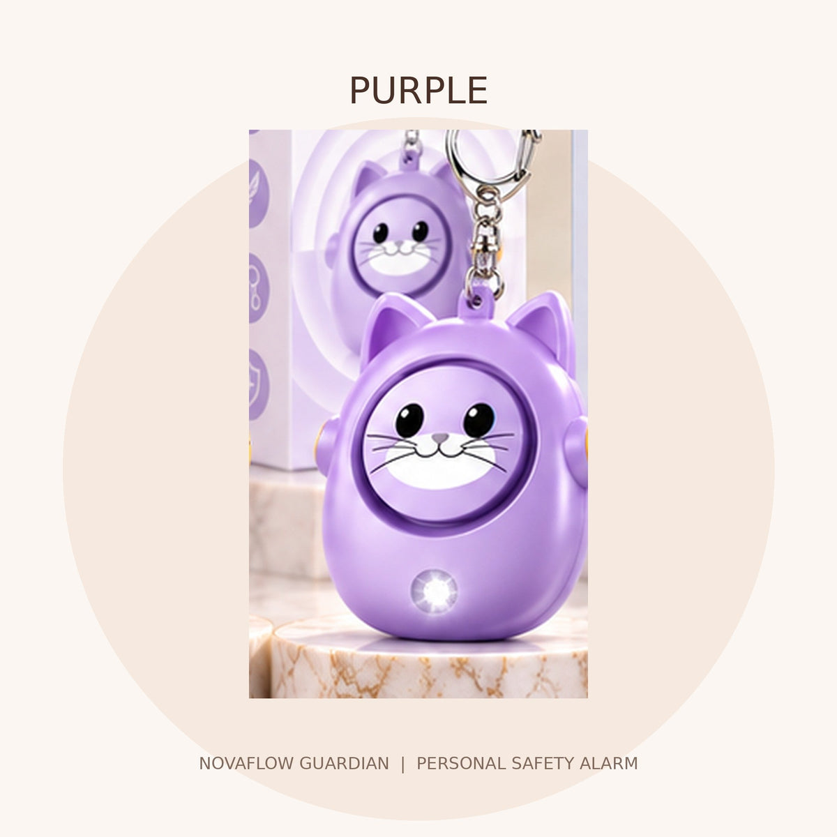 Purple cat safety alarm — colour variant