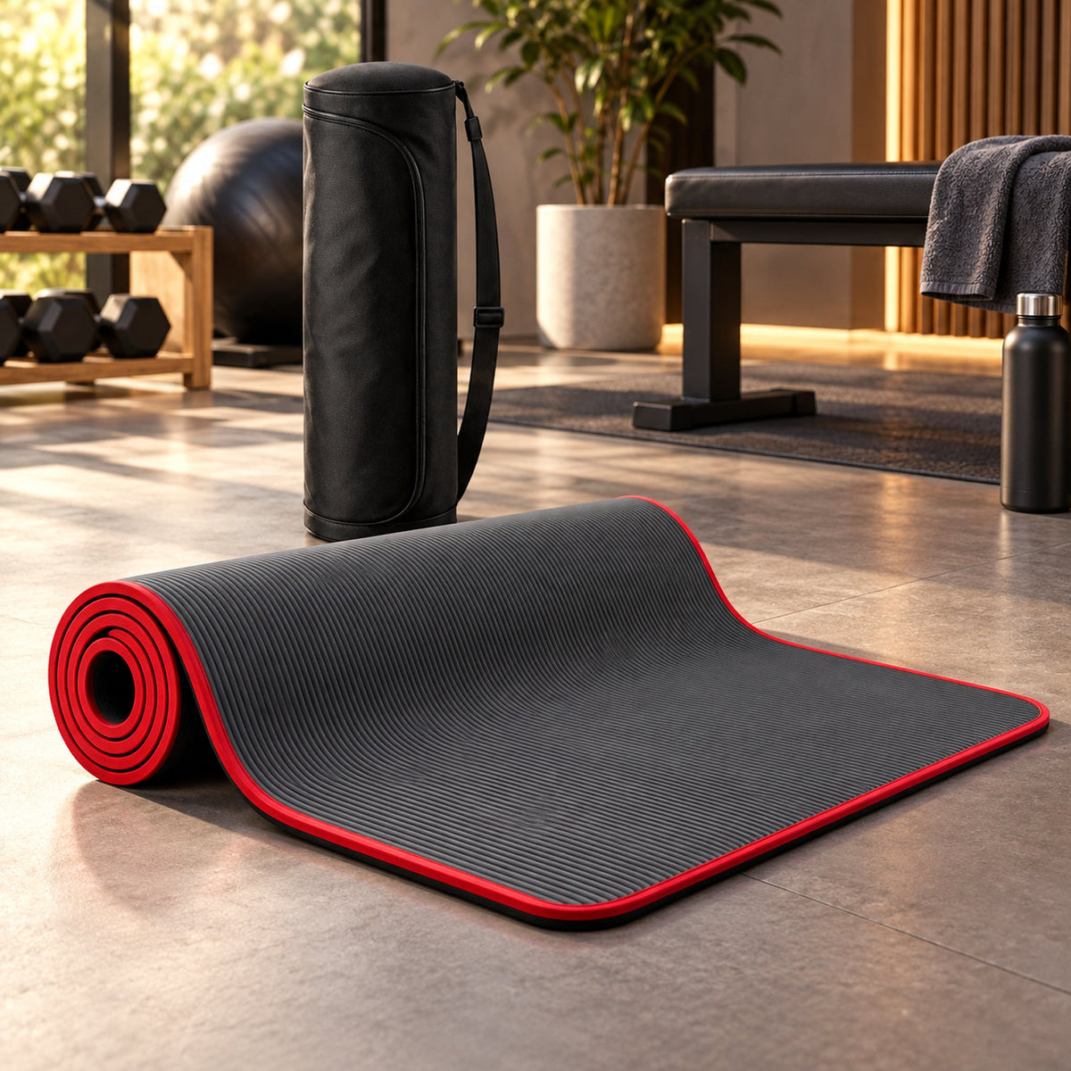 Ember black and red 10mm yoga mat