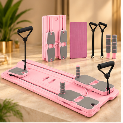 NovaFlow foldable Pilates reformer board set with accessories