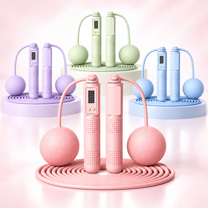 NovaFlow skipping rope colour options: pink green purple and blue