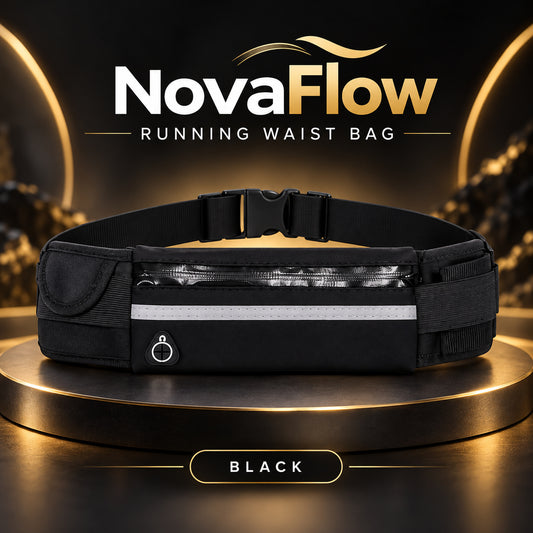 NovaFlow running waist bag in black – front view
