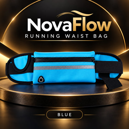NovaFlow running waist bag in blue – front view