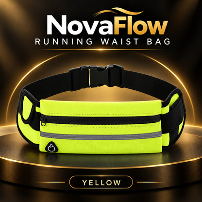 NovaFlow running waist bag in neon yellow – front view