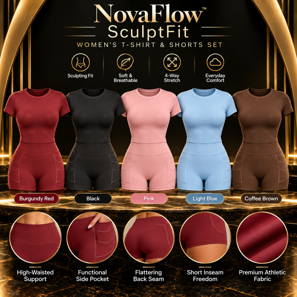 NovaFlow SculptFit five-colour collection and garment features
